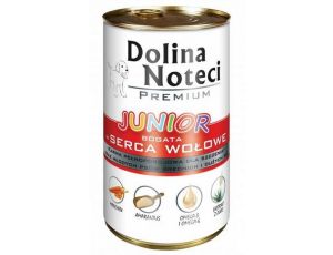 Dolina Noteci Premium Pies Junior Serca wołowe puszka 400g