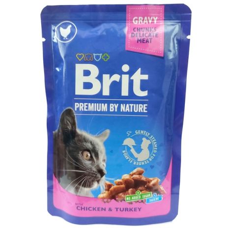 Brit Premium Cat Adult Kurczak + Indyk saszetka 100g