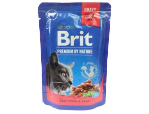 Brit Premium Cat Adult Wołowina + Groszek saszetka 100g