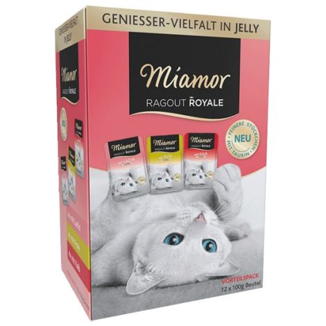 Miamor Ragout Royale Mix Galaretka - indyk, łosoś, cielęcina saszetki 12x100g