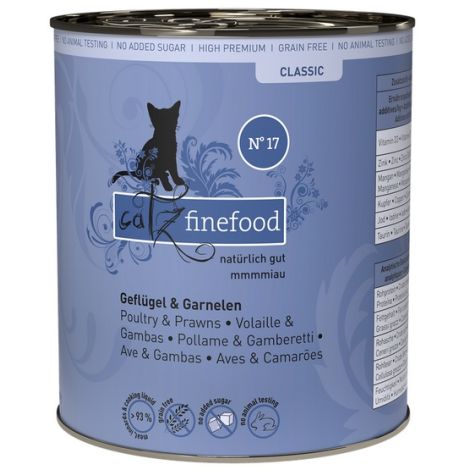 Catz Finefood Classic N.17 Drób i Krewetki puszka 800g