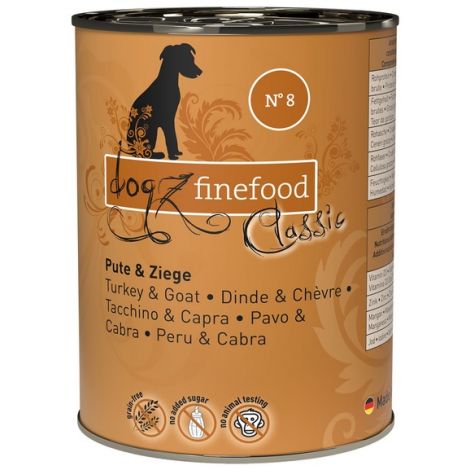 Dogz Finefood Classic N.08 Indyk i koza puszka 400g