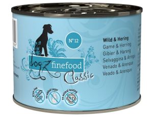 Dogz Finefood Classic N.12 Dziczyzna i śledź puszka 200g