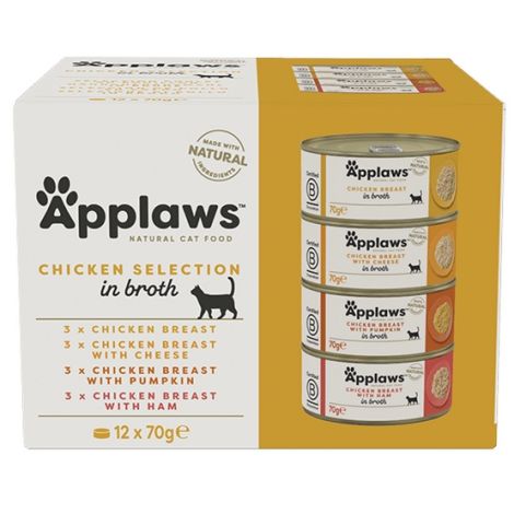 Applaws puszki dla kota Multipack Chicken 12x70g