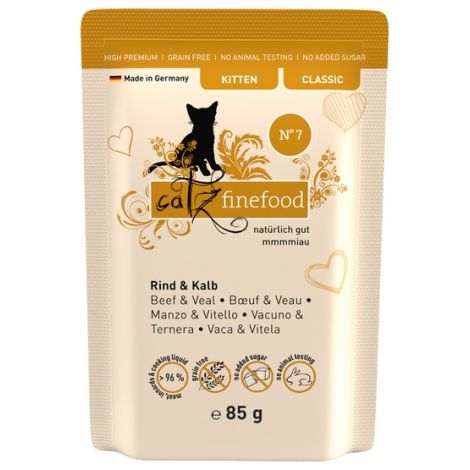 Catz Finefood Classic Kitten N.07 Wołowina i cielęcina saszetka 85g