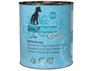 Dogz Finefood Classic N.12 Dziczyzna i śledź puszka 800g