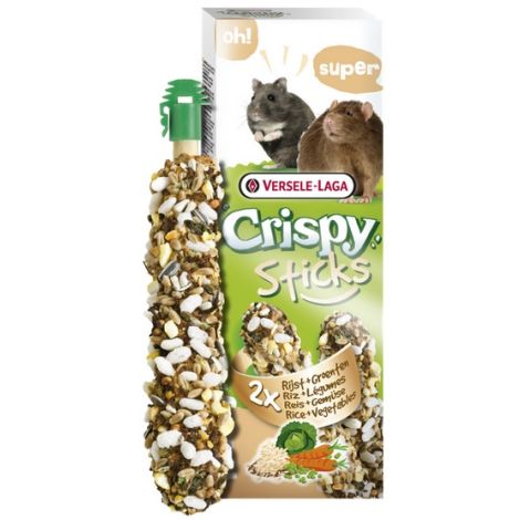 Versele-Laga Crispy Sticks Hamster & Rat Rice & Vegetables - kolby dla chomików i szczurów z ryżem i warzywami 110g - 2