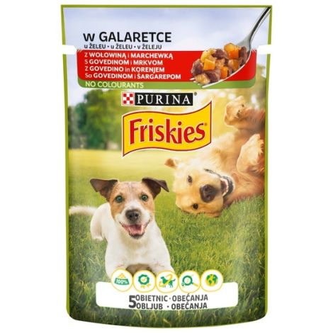 Friskies Dog Adult Wołowina i marchewka w galaretce saszetka 100g