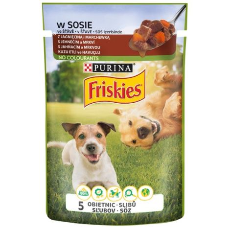 Friskies Dog Adult Jagnięcina i marchewka w sosie saszetka 100g