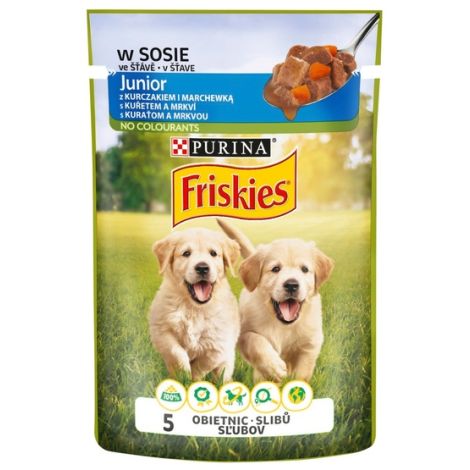 Friskies Dog Junior Kurczak i marchewka w sosie saszetka 100g