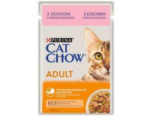 Purina Cat Chow Łosoś i zielona fasolka saszetka 85g - 2