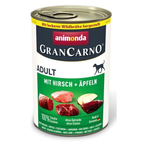 Animonda GranCarno Original Adult Rind Hirsch Apfel Wołowina, Jeleń + Jabłko puszka 400g