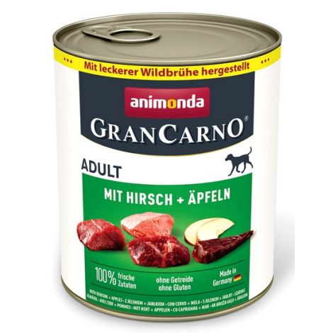 Animonda GranCarno Original Adult Rind Hirsch Apfel Wołowina, Jeleń + Jabłko puszka 800g