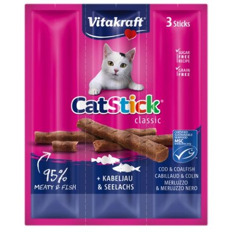 Vitakraft Cat Stick Classic Dorsz i Czarniak 18g [2424003]