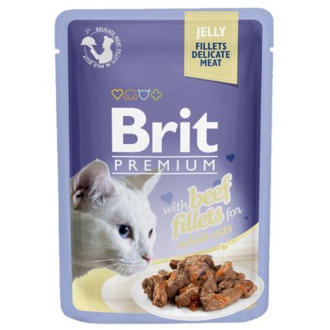 Brit Premium Cat Fillets with Beef galaretka saszetka 85g