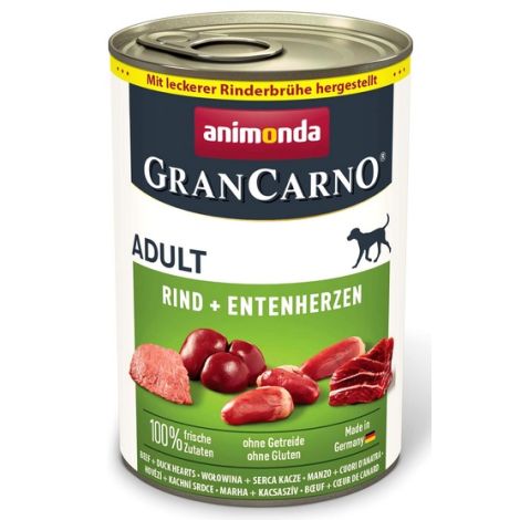 Animonda GranCarno Original Adult Rind Entenherzen Wołowina + Serca kacze puszka 400g