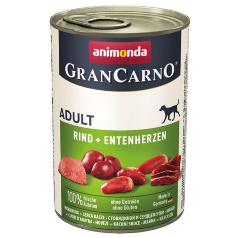 Animonda GranCarno Original Adult Rind Entenherzen Wołowina + Serca kacze puszka 400g - 2