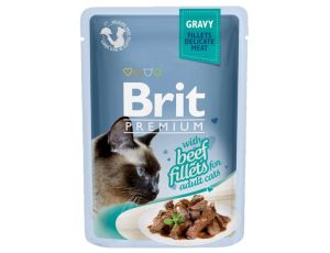 Brit Premium Cat Fillets with Beef sos saszetka 85g
