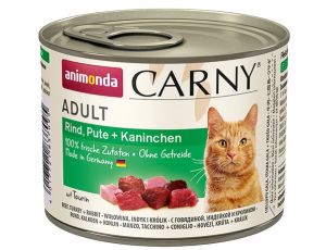Animonda Carny Adult Wołowina, Indyk + Królik puszka 200g