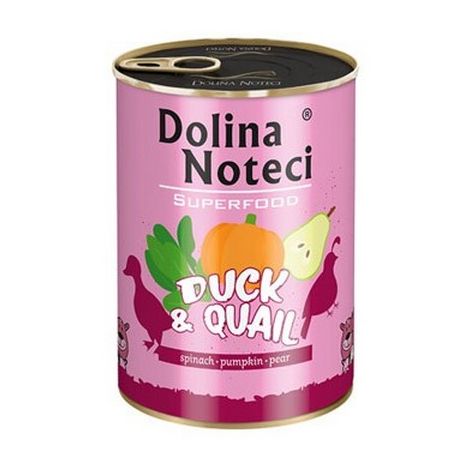 Dolina Noteci Superfood Pies Kaczka i przepiórka puszka 400g