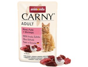 Animonda Carny Adult Wołowina, Indyk + Krewetki saszetka 85g