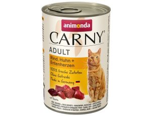 Animonda Carny Adult Wołowina, Kurczak + Kacze serca puszka 400g