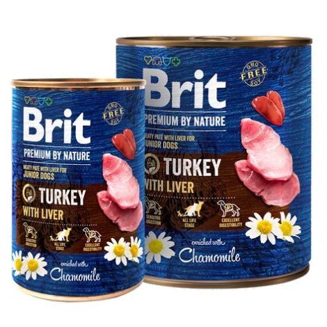 Brit Premium By Nature Turkey & Liver Junior puszka 400g