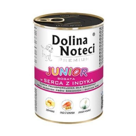 Dolina Noteci Premium Pies Junior Serca indyka puszka 400g