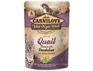 Carnilove Cat Quail & Dandelion Sterilised - przepiórka i mniszek saszetka 85g