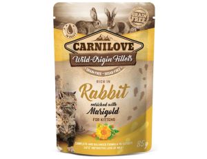 Carnilove Cat Rabbit & Marigold Kitten - królik i nagietek saszetka 85g