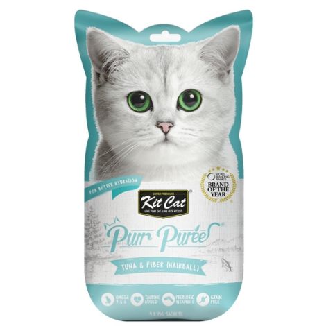 Kit Cat PurrPuree Tuna & Fiber Hairball 4x15g