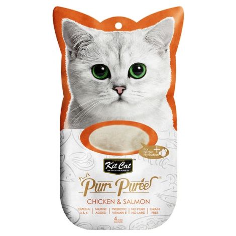 Kit Cat PurrPuree Chicken & Salmon 4x15g - 2