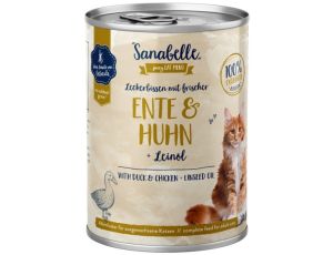 Sanabelle Kaczka, kurczak i olej lniany puszka 400g