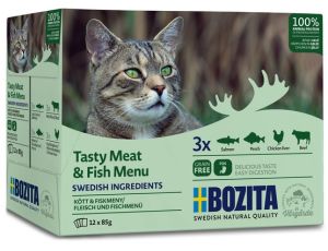 Bozita Cat Multibox z mięsem i rybą w galaretce saszetki 12x85g