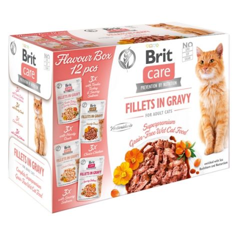 Brit Care Cat Fillets In Gravy Flavour Box saszetki 12x85g