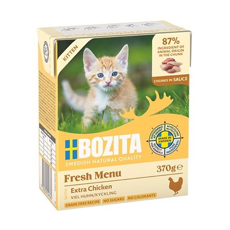 Bozita z Kurczakiem dla kociąt - kawałki w sosie kartonik 370g