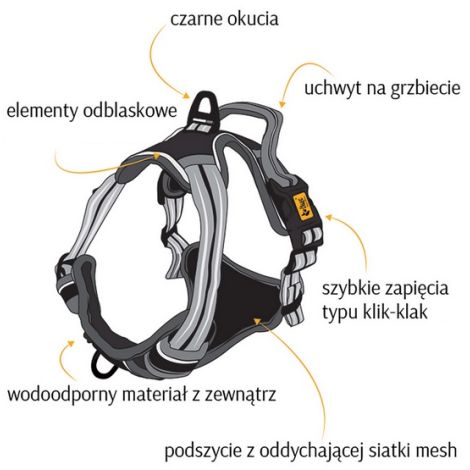 Dingo Szelki bezuciskowe Dynamic XL czarne - 6