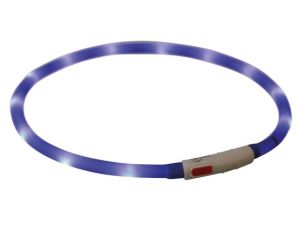 Trixie Opaska LED USB silikonowa XS-XL 70/1cm królewski niebieski
