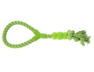 Dingo Zabawka dla psa - Sznur z gryzakiem Denta Fresh 41cm zielony