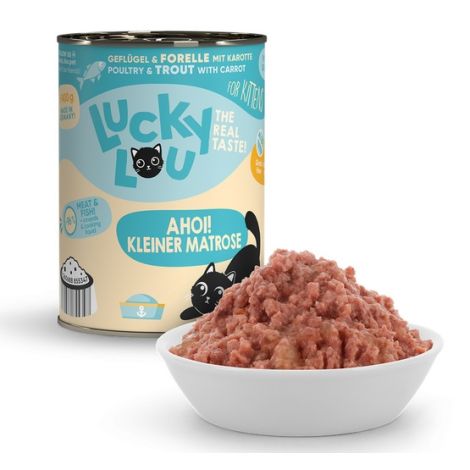 Lucky Lou Lifestage Kitten Drób i pstrąg puszka 400g - 3