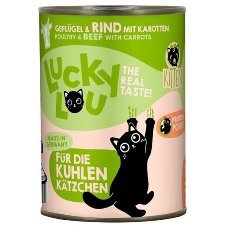 Lucky Lou Lifestage Kitten Drób i wołowina puszka 400g - 4