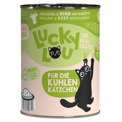 Lucky Lou Lifestage Kitten Drób i wołowina puszka 400g