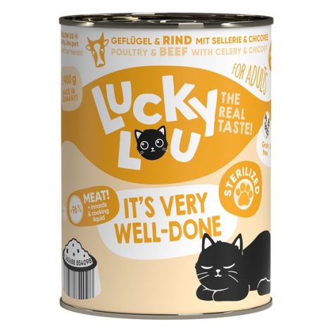 Lucky Lou Lifestage Sterilized Drób i wołowina puszka 400g