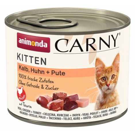 Animonda Carny Kitten Cielęcina + Kurczak + Indyk puszka 200g