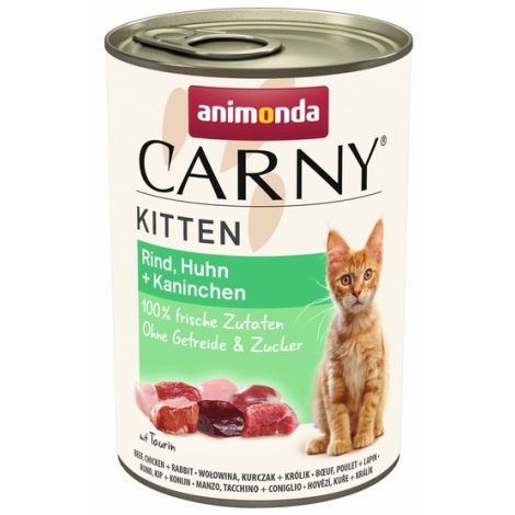 Animonda Carny Kitten Wołowina, Kurczak + Królik puszka 400g