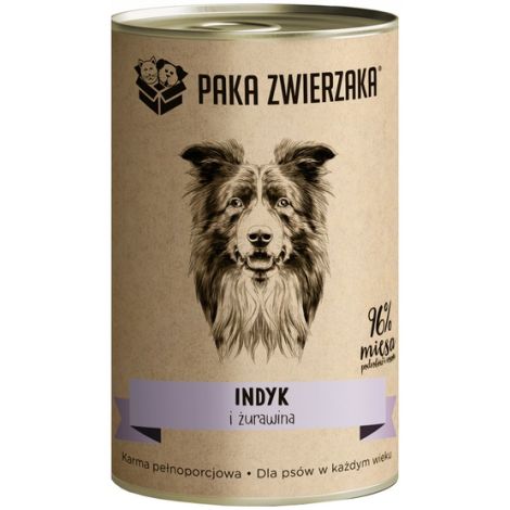 Paka Zwierzaka Indyk i żurawina puszka 400g