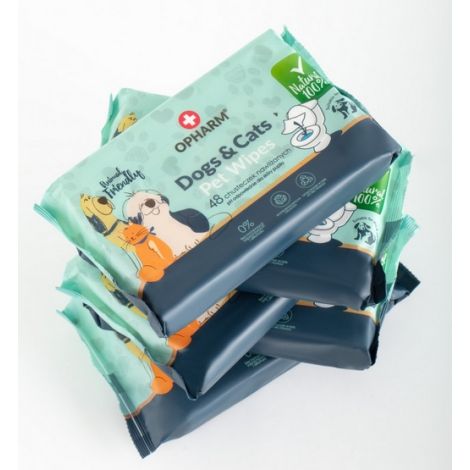 Opharm Dogs & Cats Pet Wipes - chusteczki nawilżane dla psa i kota 48szt - 4