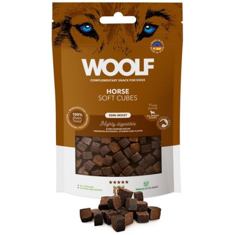 Woolf Soft Cubes Monoprotein Horse 100g