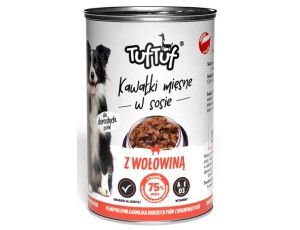 TUF TUF Kawałki mięsne z wołowiną dla psa puszka 415g