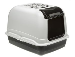 Ferplast Toaleta Maxi Bella biało-czarna - dla dużego kota [72070099]